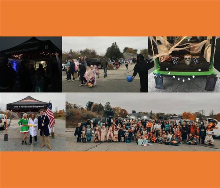 collage of pictures from a Trunk or Treat