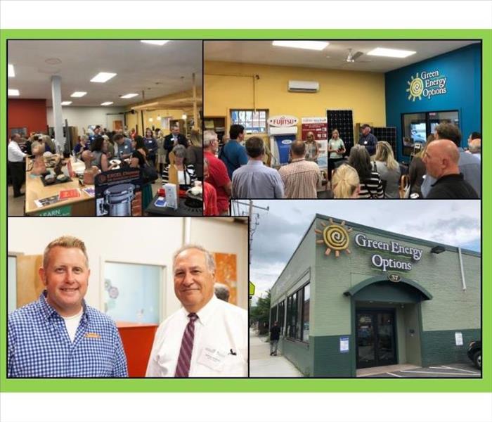 photo collage of photos from Chamber Event at Green Energy Options